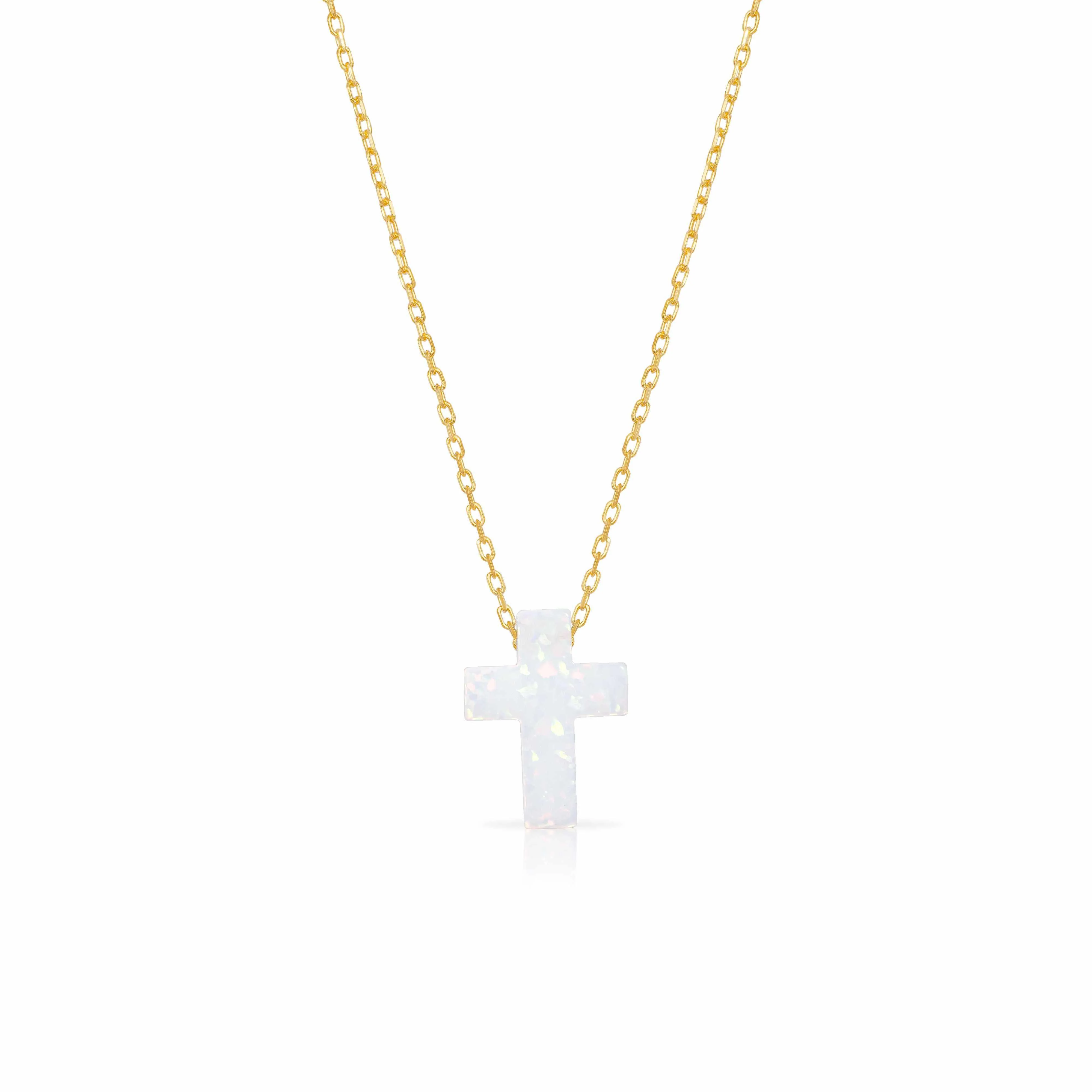 Cross opalite gold necklace - Image 3