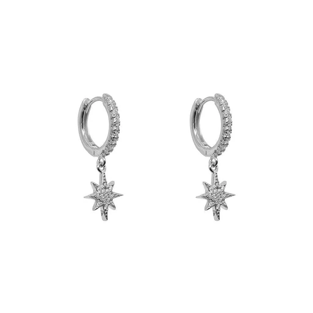 Star crystal huggies earrings - Image 3