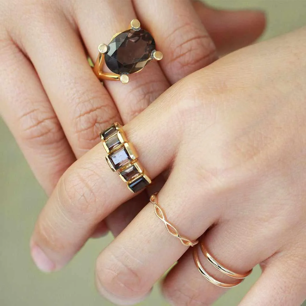 Everett semi precious gold ring - Image 5