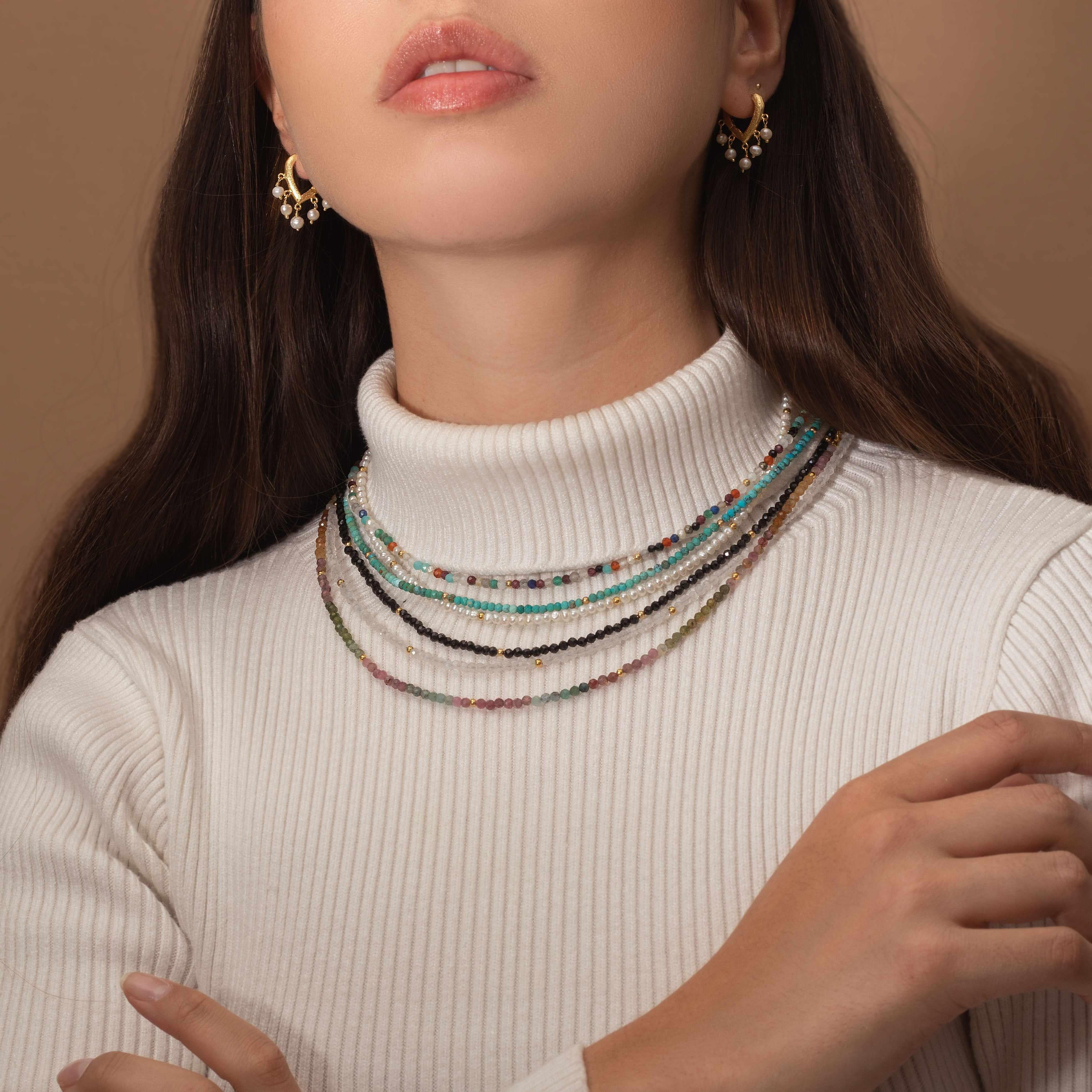 Ferrie semi-precious hoops - Image 3