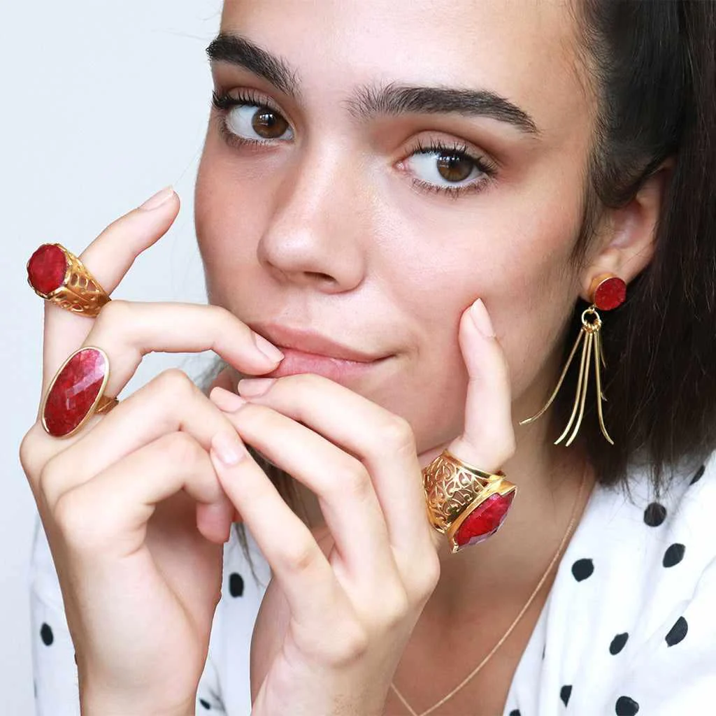 Freyia gold semi-precious ring - Image 4