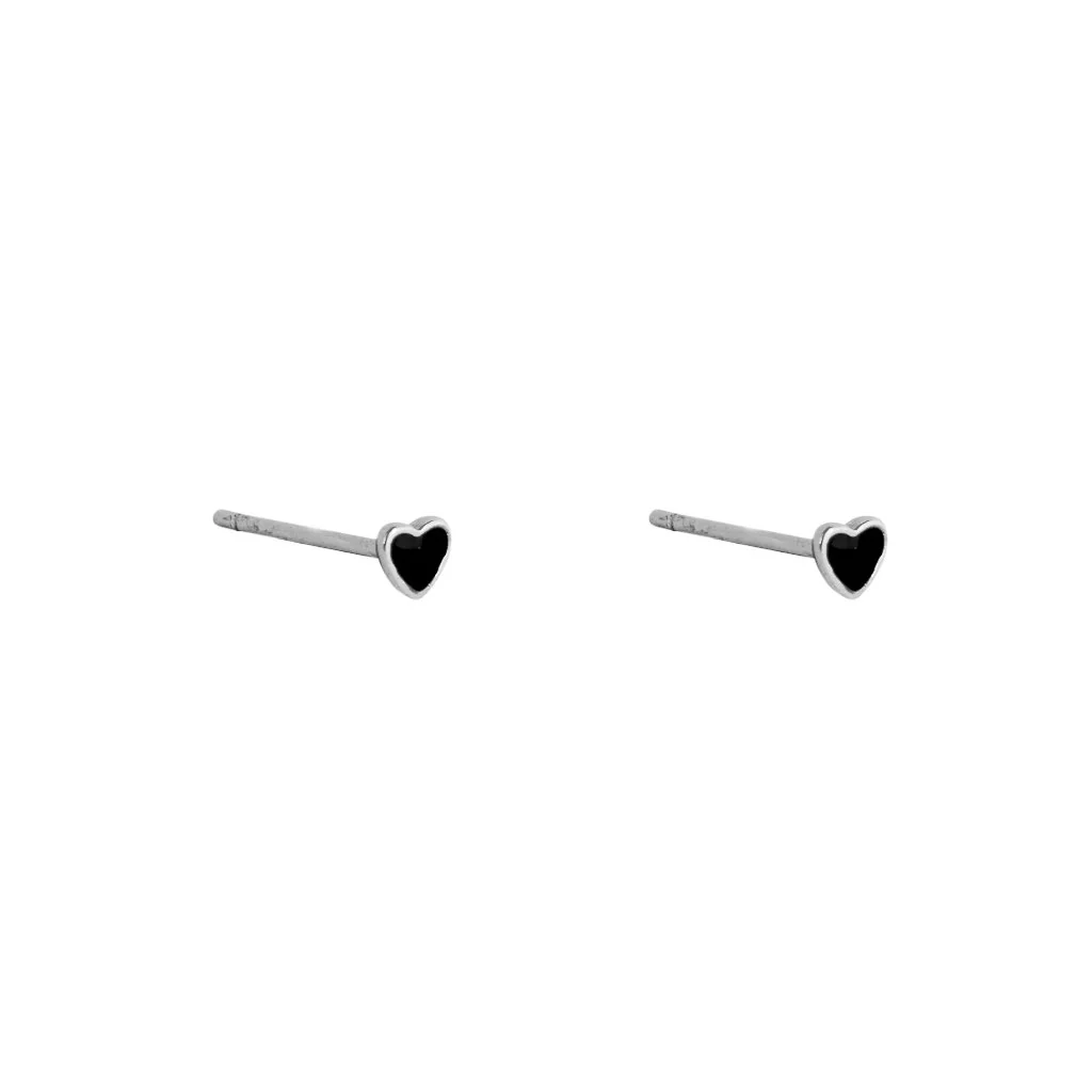 Heart small onyx studs - Image 3