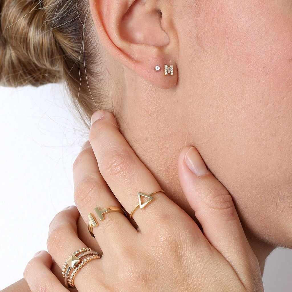 Initial gold crystal studs - Image 3