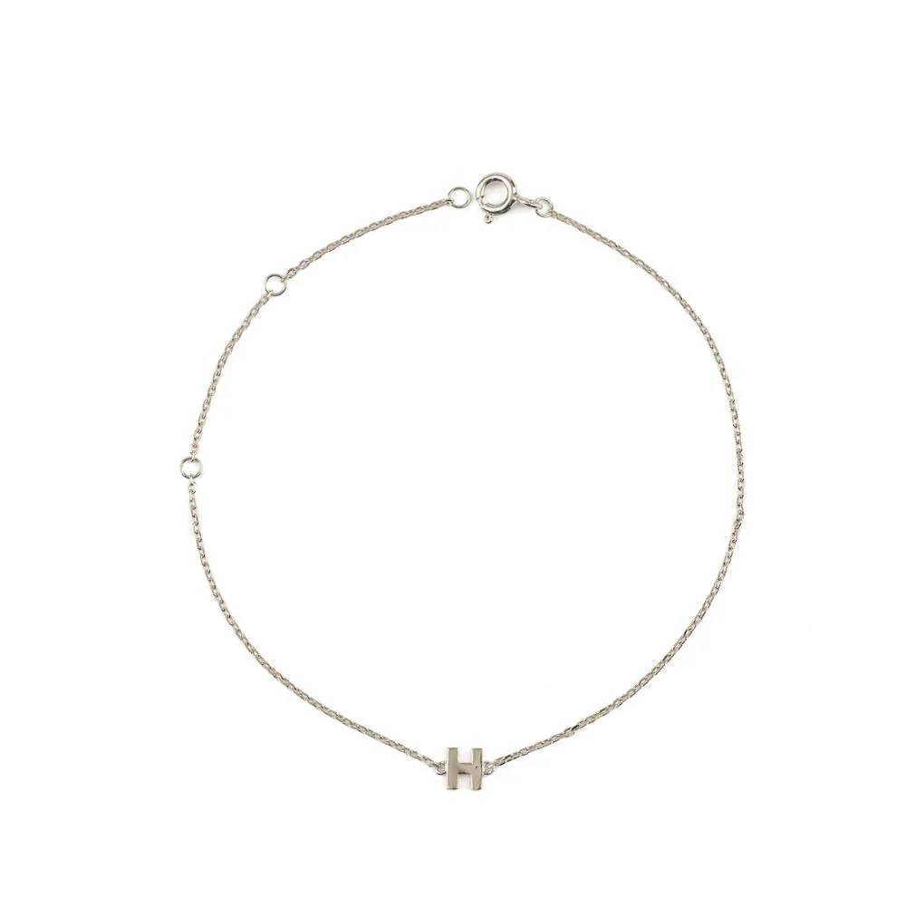 Initial plain silver bracelet - Image 4