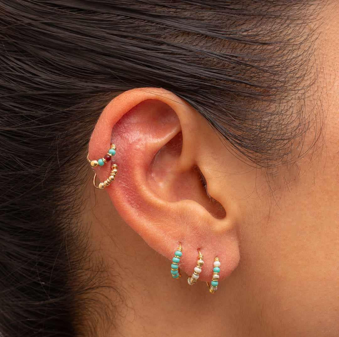 Lily gold filled large sleeper earring - Image 5