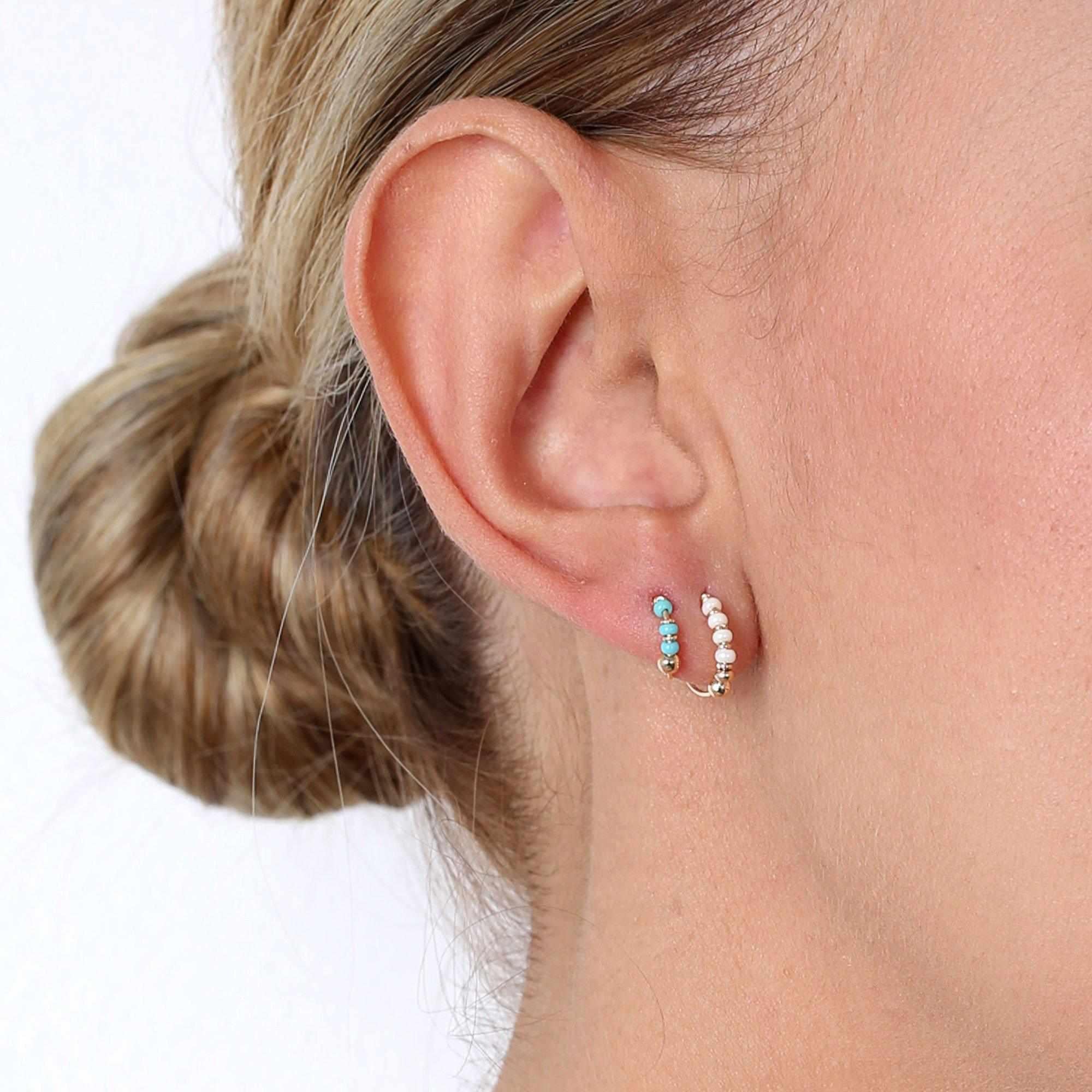 Lily silver small sleeper earring - Image 3