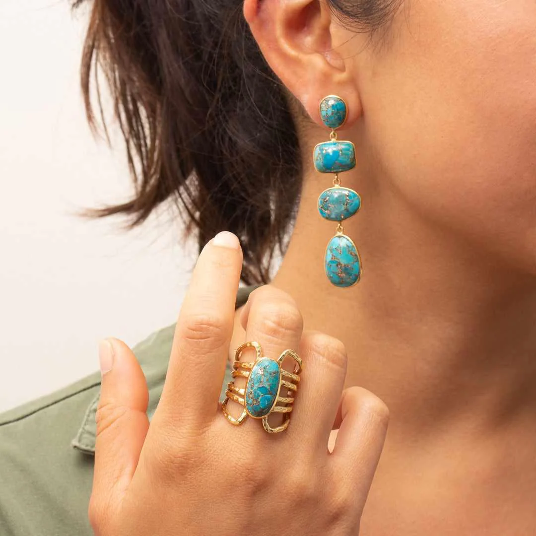 Zoya semi-precious gold ring - Image 3