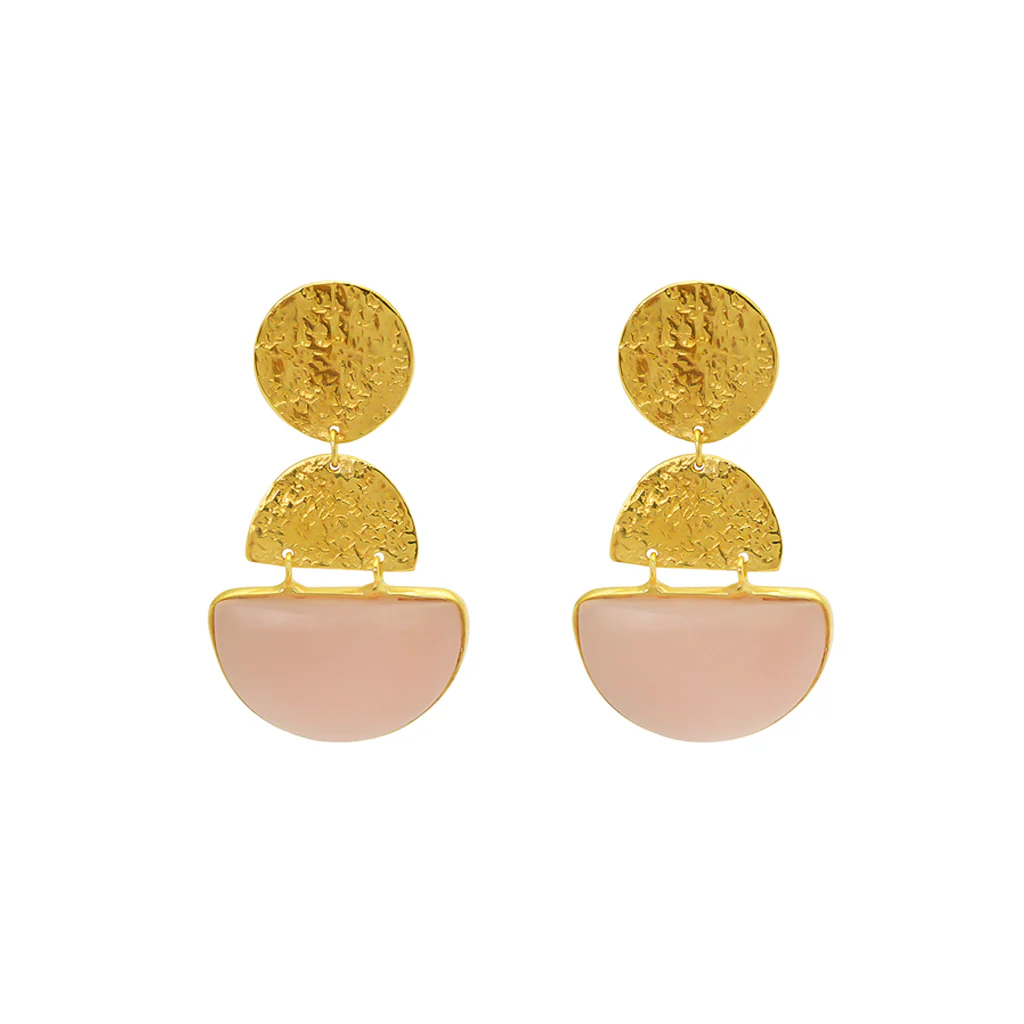 Safiya semi precious gold earrings - Image 3