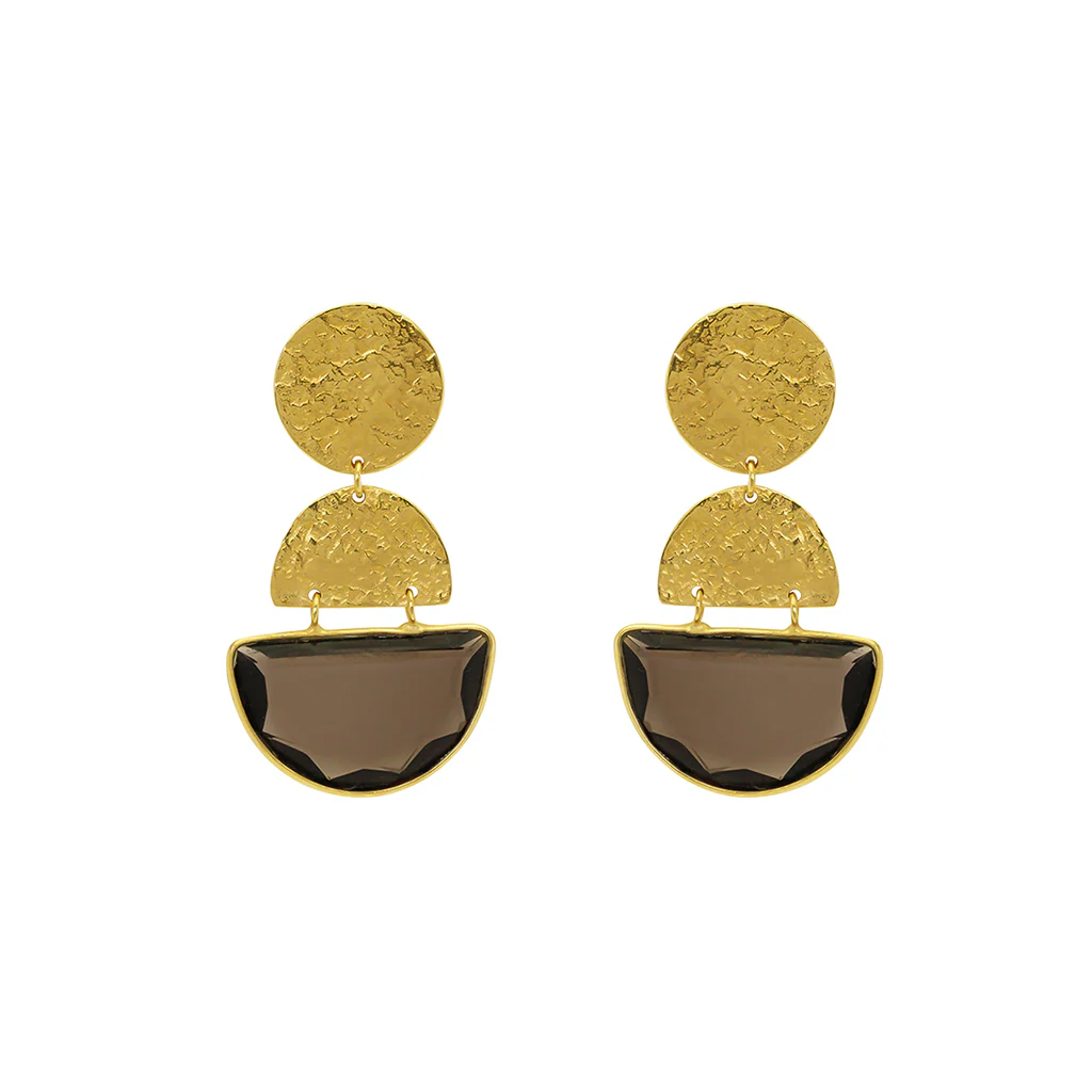 Safiya semi precious gold earrings - Image 4