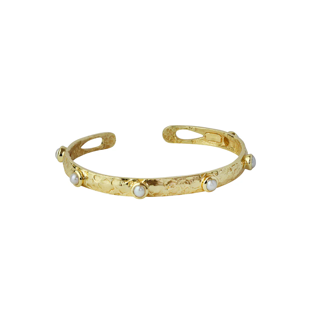 Vernon textured gold cuff bracelet - Image 3